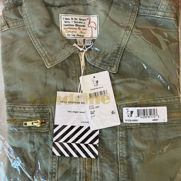 Sandrine Rose Women's Green Military Zip Jumpsuit Large ***NWT!!*** - Picture 7 of 9